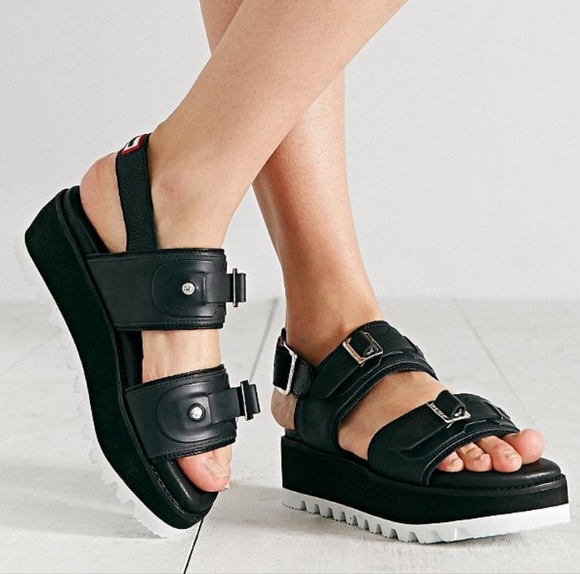 Hunter Double Buckle Chunky Platform Sandals - Picture 2 of 11